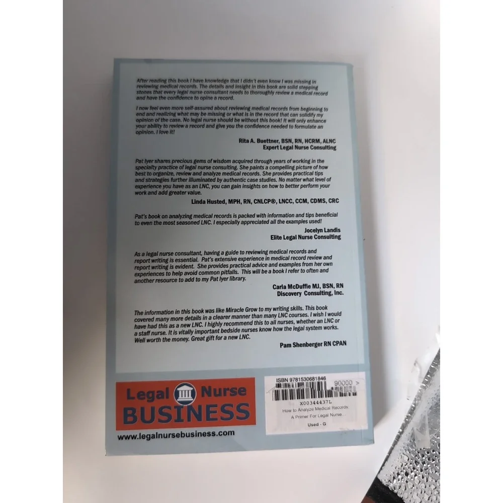 How to Analyze Medical Records: A - Paperback, by‎ Iyer Patricia W - Very Good